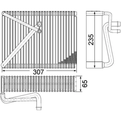 Abbildung von MAHLE ORIGINAL AE 87 000P Verdampfer ohne Expansionsventil VOLVO: S60 I