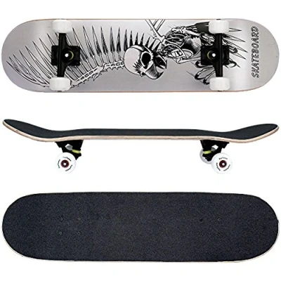 Abbildung von FunTomia Skateboard mit Mach1 ABEC 9 Kugellager 7 lagigem Ahornholz 100A Rollen