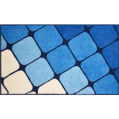 Abbildung von Grund Badteppich Shanga blau Größe 70x120 cm