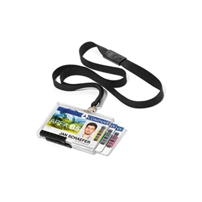 Abbildung von Durable Kartenhalter Pushbox Trio mit Textilband, 10 Stück, transparent, 892501