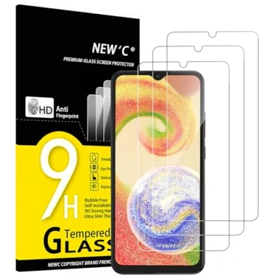 Abbildung von NEW&#039;C 3 Stück, Panzer Schutz Glas für Samsung Galaxy A04, A04e, M04, Frei von Kratzern, 9H Härte, HD Displayschutzfolie, 0.33mm Ultra klar, Ultrabeständig