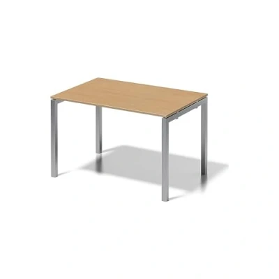 Abbildung von BISLEY Cito Schreibtisch, 740 mm höhenfixes U Gestell, Metall, Bc355 Dekor Buche, Gestell Silber, 80 x 120 85 cm