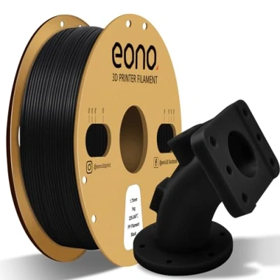 Abbildung von Eono PP Filament 1,75mm Polypropylen (+/ 0,03 mm) Halbflexibles Robustes 3D Drucker 1 kg (2,2 Pfund) für Druck,5pcs Build Sheet enthalten, Schwarz