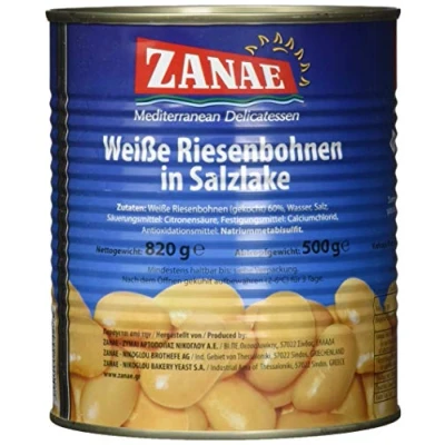 Abbildung von Zanae Dicke weiße Bohnen, naturell (820 g Packung)