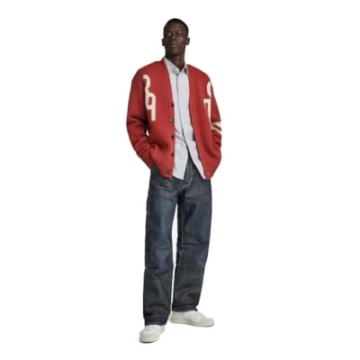 Abbildung von G Star Holiday Cardigan Loose Strickjacke, Herren, Größe: XL, Burned red