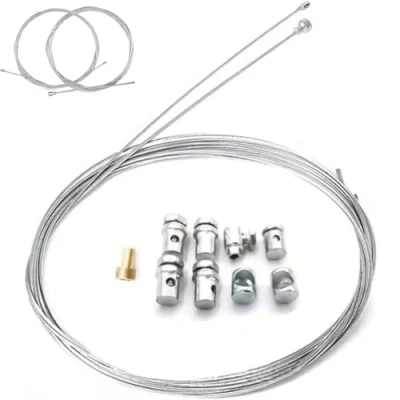 Abbildung von Jushion Universal Kabelreparatursatz, 2 Stück 2M Motorrad Seilzug, Reparaturset Bowdenzug Gaszug Schaltzug Kupplungszug mit 9X Nippel für Fahrrad Roller Mofa Moped