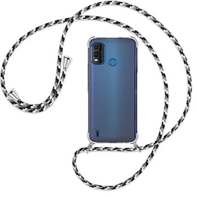 Abbildung von mtb more energy® Handykette kompatibel mit Nokia G11 Plus Camouflage weiß Smartphone Hülle zum Umhängen Anti Shock Full TPU Case