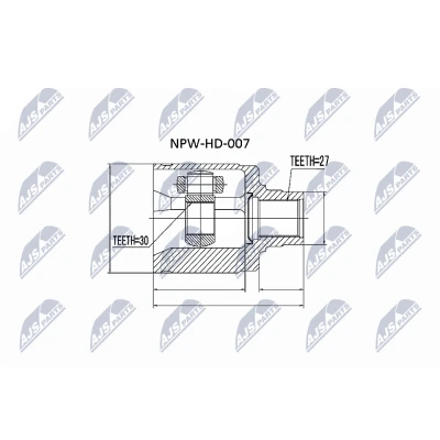Abbildung von NTY NPW HD 007 Gelenksatz HONDA: CIVIC 6 Hatchback, Fastback, CR V 1