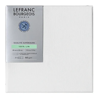 Abbildung von Lefranc &amp; Bourgeois 111239 Keilrahmen aus 100% Leinen in Premium Qualität, gebrauchsfertig Grundiert mit Titandioxid Gesso, seitlich genagelt auf massivem Kiefernholz 20x20cm