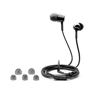 Abbildung von Sony MDR EX115AP In Ear Kopfhörer mit Mikrofon, Stummschaltung, 3,5 mm Klinkenstecker, Schwarz (Generalüberholt)