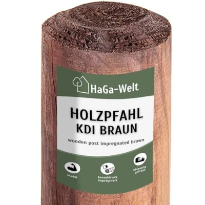 Abbildung von HaGa Zaunpfosten 1Stk HOLZPFAHL 5cm Stärke x 150cm Höhe Pfahl, Baumpfahl Zaunpfahl Zaunbau witterungsbeständig