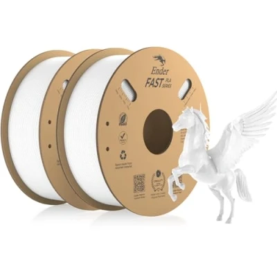 Abbildung von Creality Fast PLA Filament, Weiß Filament 1.75mm 2KG, 3D Drucker Maßgenauigkeit +/ 0.03 mm, Druck Materialien für die Meisten Drucker, 2 Rollen