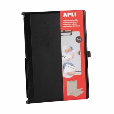Abbildung von APLI 19645A Faltbares Clipboard A4, schwarz, Klemmbrett aus ABS Kunststoff