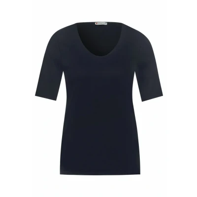 Abbildung von Street One MIT Vausschnitt Tshirt basic, Damen, Größe: 34, Blau