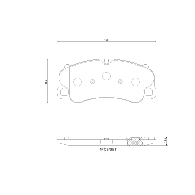 Abbildung von BREMBO P 65 054 Bremsbelagsatz für Verschleißwarnanzeiger vorbereitet mit Anti Quietsch Blech ohne Zubehör PORSCHE: 911 Cabrio, Coupe