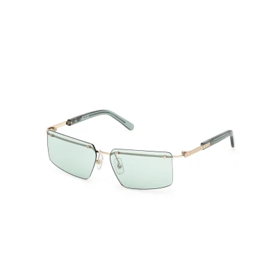 Abbildung von GCDS Unisex GD0061 32N Gläser SONNENBRILLEN Metall Gold Grün Quadratisch Normal