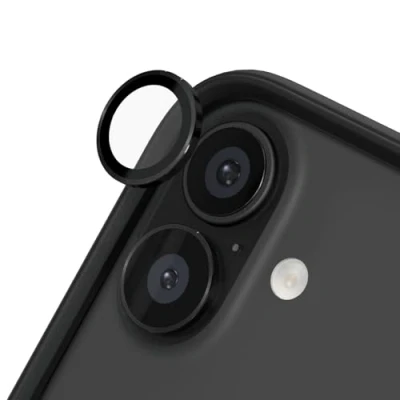 Abbildung von RhinoShield 9H Tempered Glass Kameraprotektoren, kompatibel mit [iPhone 16 Pro Max] Stoß und Kratzfest, hohe Klarheit, explosionssicheren Schutz, Anti Beschlag Technologie Schwarz