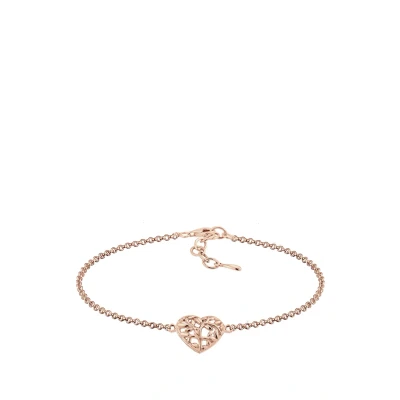 Abbildung von Elli HERZ Blatt Armband, Damen, Größe: 16, Roségold