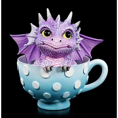 Abbildung von Fantasy Drachen Figur sitzt in Einer Tasse Cutieling Gothic Dekoartikel, handbemalt
