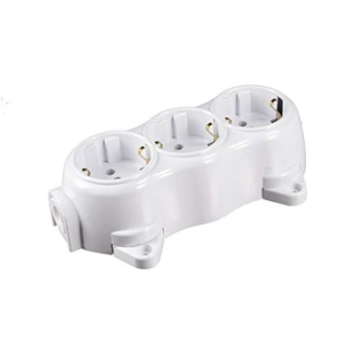 Abbildung von Aufputz Vintage Steckdose Lichtschalter Rund Retro Schalter Wechselschalter Serienschalter (3 fach Weiss)