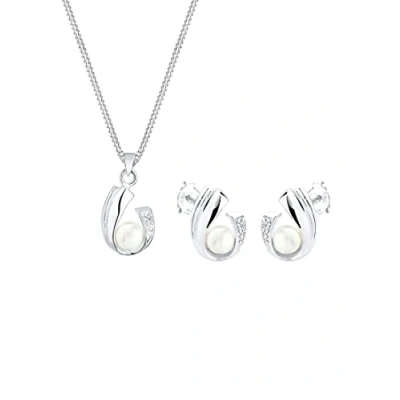 Abbildung von Elli DIAMONDS Schmuckset Diamant Süßwasserperlen 925 Sterling Silber
