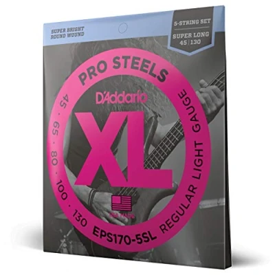 Abbildung von D&#039;Addario E Bass Gitarrensaiten Saiten Bassgitarre Strings Guitar EPS170 5SL (5 Saiter) Saitensatz Super Long 0,11 cm 0,33 (.045 .130 Zoll)