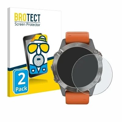 Abbildung von BROTECT Entspiegelungs Schutzfolie für Garmin Fenix 6 Pro Solar (2 Stück) Matte Displayschutz Folie, Anti Reflex, Fingerprint