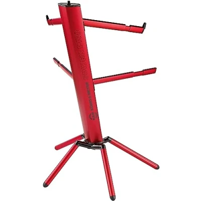 Abbildung von K&amp;M 18860 Keyboardständer Spider Pro Rot 4 Auflagenarme für 2 Instrumente, Säulenständer schräg, Gewindeanschluss