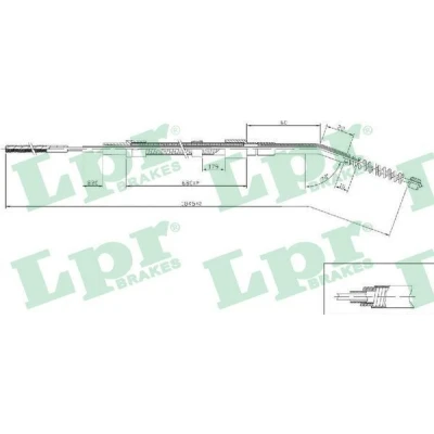 Abbildung von LPR C0067B Handbremsseil 1840/775 Trommelbremse BMW: 3 Limousine, Cabrio, Touring