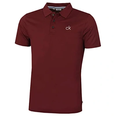 Abbildung von Calvin Klein Herren Zentral Eco Leichte Golf Polo Hemd Burgundy XL