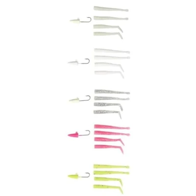 Abbildung von Savage Gear LRF Mini Sandeel Kit, 20 softbaits und 5 Jigköpfe! Gummifisch