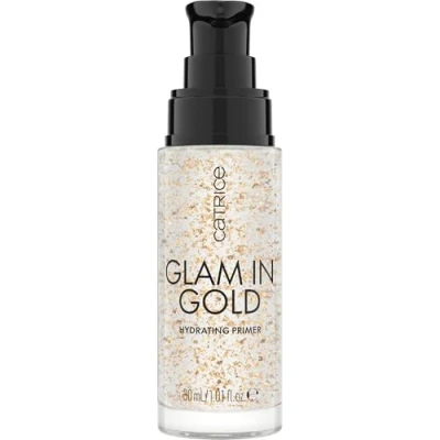 Abbildung von Catrice Glam In Gold Hydrating Primer, Nr. 010, Transparent, feuchtigkeitsspendend, glättend, pflegend, natürlich, vegan, ölfrei, ohne Parfüm, Alkohol, 1er Pack (30ml)