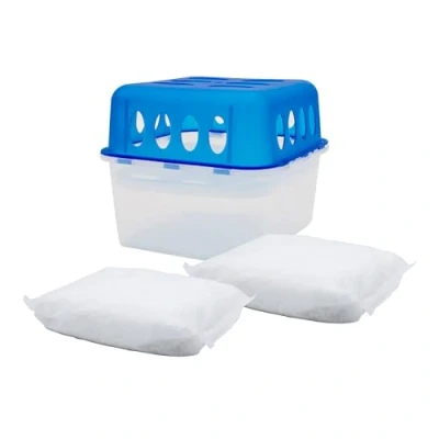 Abbildung von Spetebo 1x Ultra Fresh Luftentfeuchter Granulat Box mit 2x 400g Nachfüllbeutel Raumentfeuchter Auffangschale Raum Luft Trockner Entfeuchter wiederverwendbar nachfüllbar ohne Strom