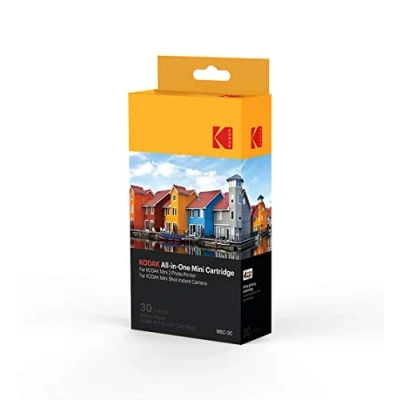 Abbildung von Kodak NEU Mini Fotodruckerpatrone MC All in One Papier und Farbtintenpatrone Nachfüllung 30er Pack Kompatibel Mit Shot Kamera, 2 Drucker