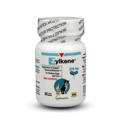 Abbildung von Vetoquinol Zylkène Ergänzungsfuttermittel mit entspannender Wirkung 225mg Mittelgroßer Hund 30 Kapseln
