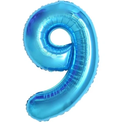 Abbildung von Geburtstag zahlen luftballon 9 jahre Blau Folienballon XXL Riesen in 40&quot; 101cm Geburtstagsdeko Ballon Zahl Deko zum .Fliegt mit Helium