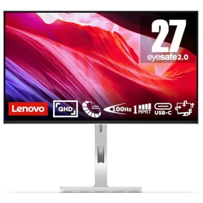 Abbildung von Lenovo L27h 4A 27&quot; QHD Monitor 2560x1440 100Hz 350 nits 1ms Reaktionszeit USB C A HDMI DisplayPort IPS Panel integr. Lautsprecher grau