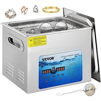 Abbildung von VEVOR Ultraschallreiniger 15 L Ultraschallgerät, 35,5 x 32,5 cm Ultraschallreinigungsgerät Ultrasonic Cleaner mit Zeitschaltuhr für Schmuck, Brillen, Leiterplatten, Zahnmedizinische Geräte