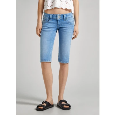 Abbildung von Pepe Jeans SLIM CROP Shorts lightblue denim, Damen, Größe: 29, Light blue denim