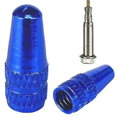 Abbildung von Fantic26 Fahrrad Alu Ventildeckel Ventilkappen SV Presta/Französischen Ventil für I MTB Ebike Rennrad Gravel 1Paar (2 Stück) (Blau)