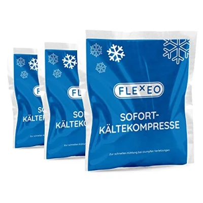 Abbildung von 30 x FLEXEO Sofortkältekompresse 15 17 cm groß Sofort Kältekompresse Kälte Kompresse Kühlpack Kühlakku Kühlkompresse Instant Ice Bag Einmal Kühl Kühlpacks Quick Blau