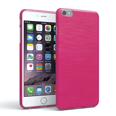 Abbildung von EAZY CASE Hülle kompatibel mit iPhone 6 / 6S Schutzhülle Silikon, gebürstet Slimcover in Edelstahl Optik, Handyhülle, TPU Hülle/Soft Case, Backcover, Silikonhülle Brushed, Pink