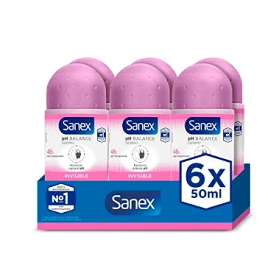 Abbildung von Sanex Dermo Invisible Roll on Deodorant 6 x 50 ml