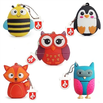 Abbildung von LEIZHAN 32GB USB Stick High Speed Silikon Eule Cartoon Flash Memory Pen Drive Laptop Computer PC Windows