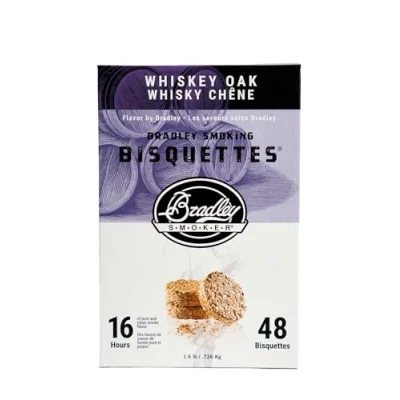 Abbildung von Whiskey Eiche Bisquetten, 48 Stück, Räucherholz