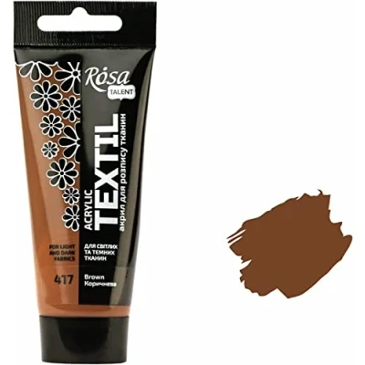 Abbildung von Krevo Art Stoffmalfarben Stofffarben Waschfest Textilfarbe braun Acrylfarbe auf Wasserbasis 60ml Tube waschmaschinenfest zum Fixieren Intensiv deckend für helle und dunkle Stoffe