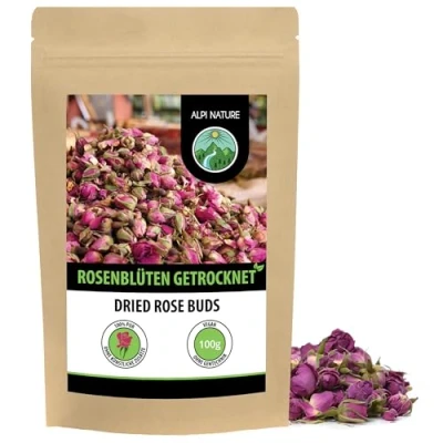 Abbildung von Rosenblüten getrocknet (100g), Rosenknospen getrocknet, Rosenblütentee aus kontrolliertem Anbau