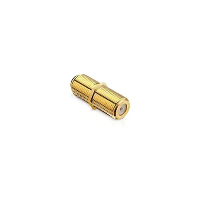 Abbildung von conecto F Verbinder, Kupplung, Buchse auf Buchse, Adapter zur Verlängerung von Antennen Kabel/Koaxial Kabel, vergoldet, 1er Set
