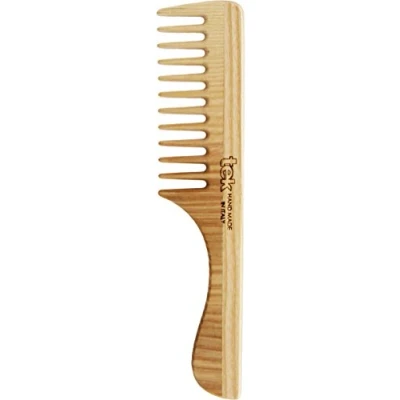 Abbildung von TEK Strahlender Zahnkamm mit Eschenholzgriff, handgefertigt in Italien, für normales, lockiges oder grobes Haar 20 x 4,5 cm