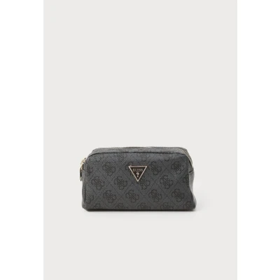 Abbildung von Guess Zamira Double ZIP Kosmetiktasche, Damen, Größe: One Size, Coal logo